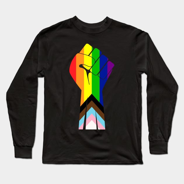 Raised Fist - BLM / Pride Long Sleeve T-Shirt by Forsakendusk
